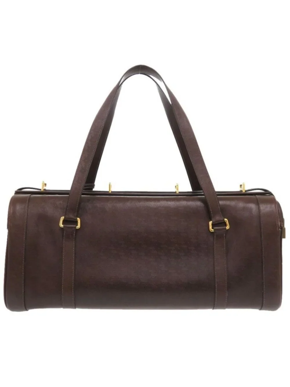 Hermes Vintage Leather Brown Gold Hardware 00 Boston Bag